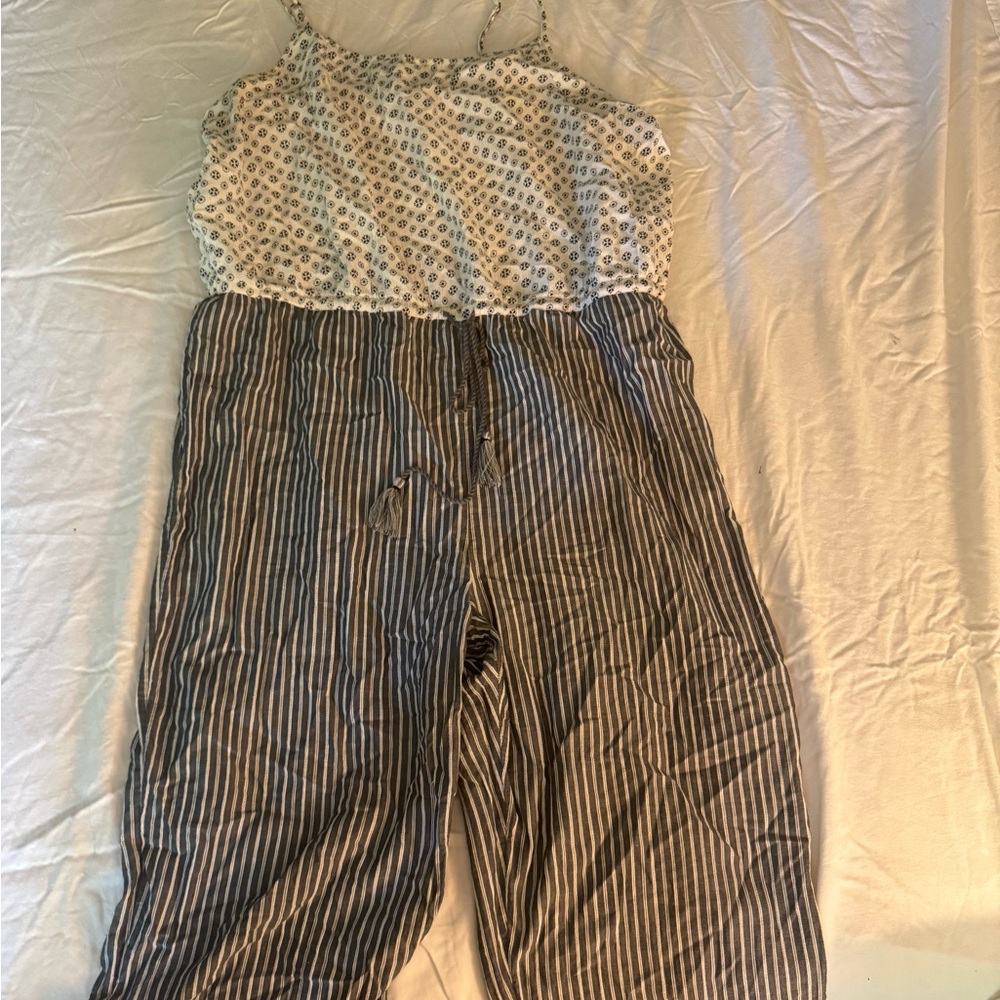 J. Crew Polka Dot and Striped Jumpsuit